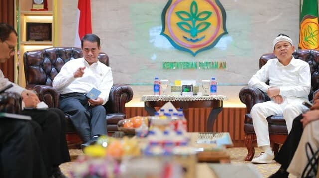 Terima Gubernur Jabar, Mentan Amran Tegaskan Komitmen Jaga Lahan Pertanian Nasional